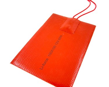 Нагревательная пластина 150х100мм (12V-60W, 2,4 Ом, термостат 90С, силиконовая) LFH-13080sg на клейкой основе