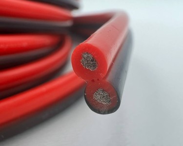 Сдвоенный медный провод 15AWG 2*1,5 мм² (чёрный+красный, UL3135) LFW-2*1,5BR