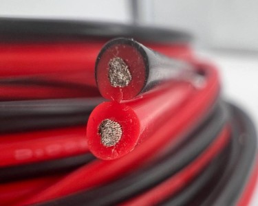 Сдвоенный медный провод 17AWG  2*1,0 мм² (чёрный+красный, UL3135) LFW-2*1,0BR