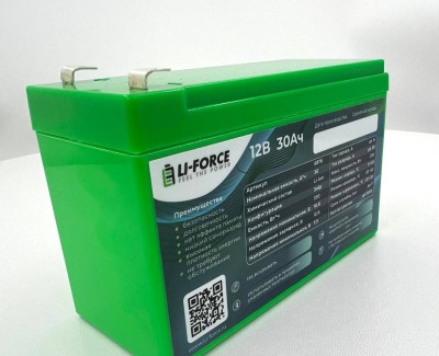 Комплект- Аккумулятор 12В 30Ач LF-1230-6876 (Li-ion, 3S6P, P)+З/У 12,6В 3А
