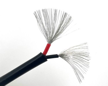 2*0,5 мм² Extra soft, Двойной медный провод в силиконовой изоляции (черный, UL3135)