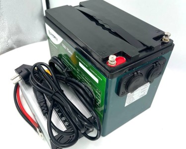 Комплект- Аккумулятор 12В 75Ач LF-1275-12122 (LiFePO4, 4S5P, c USB)+ЗУ 10A 14,4В