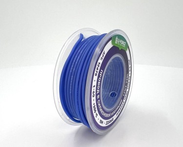 На катушке Медный провод 22AWG 10м 0,3 кв.мм (17*0,16мм) (синий, UL3367) LFW3-22Bl в мягкой силиконовой изоляции