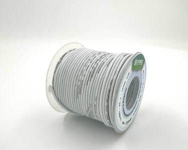 На катушке Медный провод 22AWG 30м 0,3 кв.мм (17*0,16мм) (белый, UL3367) LFW3-22W в мягкой силиконовой изоляции