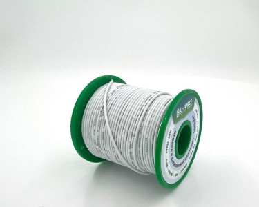 На катушке Медный провод 22AWG 50м 0,3 кв.мм (17*0,16мм) (белый, UL3367) LFW3-22W в мягкой силиконовой изоляции