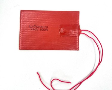 Нагревательная пластина 150х100мм (220V-100W, силиконовая, термостат 90°С) LFH-12436sg на клейкой основе