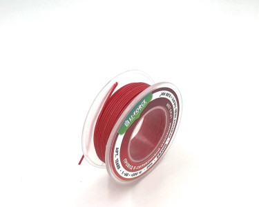 На катушке Медный провод 28AWG 20м 0,08 кв.мм (7*0,12мм) (красный, UL3367) LFW3-28R в мягкой силиконовой изоляции