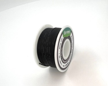 На катушке Медный провод 28AWG 10м 0,08 кв.мм (7*0,12мм) (черный, UL3367) LFW3-28B в мягкой силиконовой изоляции