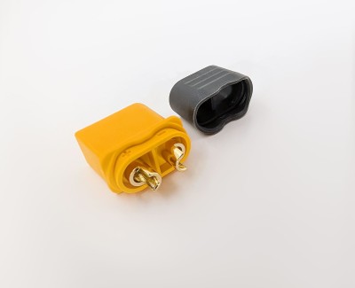 Разъем Amass XT60UH-M (вилка, 60А, желтый)