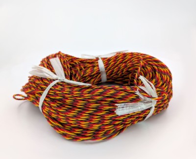Плетеный трехжильный провод (ПВХ) 22AWG 3*0,3 мм² (коричневый/красный/оранжевый) LFW-22pvc