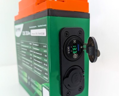 Аккумулятор 12В 30Ач LF-1230-14801 с универсальным модулем (LiFePO4, 4S2P, c USB, прикуриватель, P)