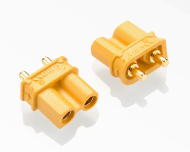 Разъем Amass XT30UPB-F30 (розетка, 30А, желтый)