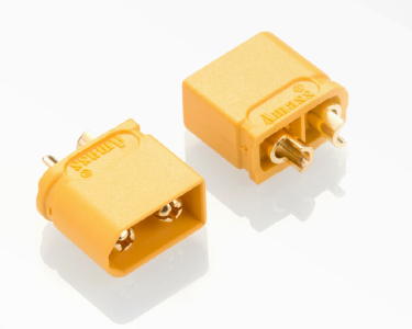 Разъем Amass XT60U-M (вилка, 60А, желтый)