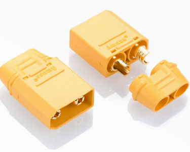 Разъем Amass XT90H-M (вилка, 90А, желтый)