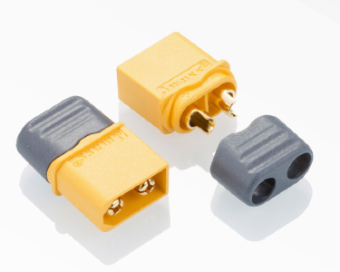 Разъем Amass XT60H-M (вилка, 60А, желтый)